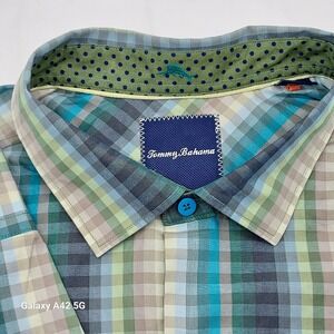 Tommy Bahama XLT Extra Large Tall Plaid Button Up Shirt Casual Pre-Owned‎